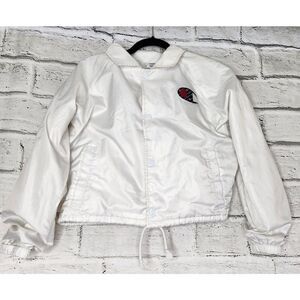 Champion Cropped White Windbreaker Jacket Womens Medium